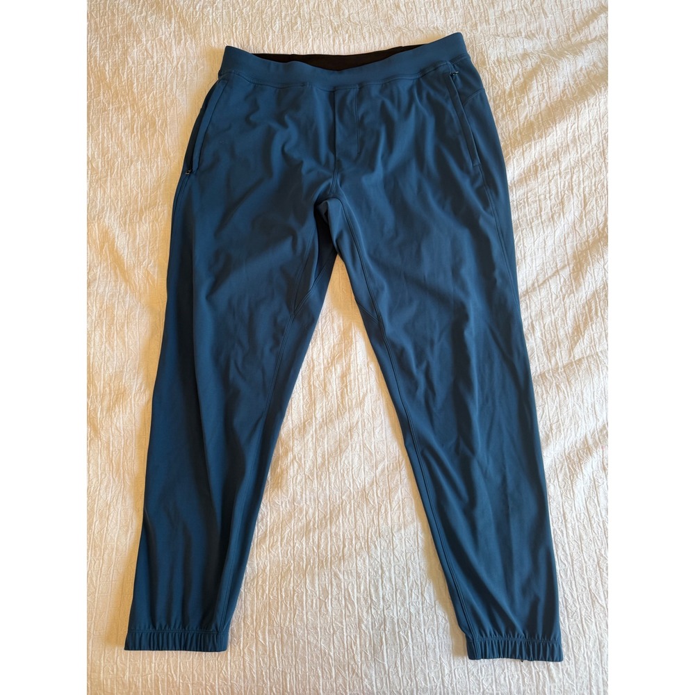 Lululemon Surge Jogger XL Teal Blue Nylon Lycra Athletic Running Pants Zippered